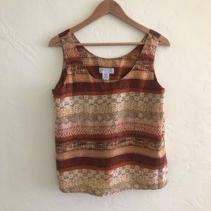 Vintage printed silk tank top
